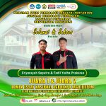 Eriyansyah Saputra and Fadil Yudha Prakarsa, Students of the Department of Agricultural Technology 1st and 2nd Place in the National Essay Competition AGROEXPO (AGRIFIESTA) BEM Faculty of Agriculture, University of Bengkulu