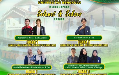 Students of the Department of Agricultural Technology Win the National PKM Competition (Student Creativity Program) AGROEXPO (AGRIFIESTA) BEM Faculty of Agriculture, University of Bengkulu