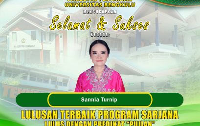 Sannia Turnip, a Student from the Department of Agricultural Technology, Become the Best Graduates of the Undergraduate Program at the Yudisium Period 108 of the Faculty of Agriculture