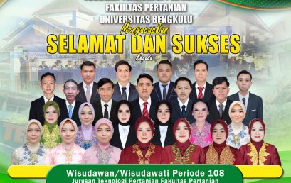 University of Bengkulu Holds Graduation Period 108, Agricultural Industrial Technology Study Program Adds 24 Best Graduates