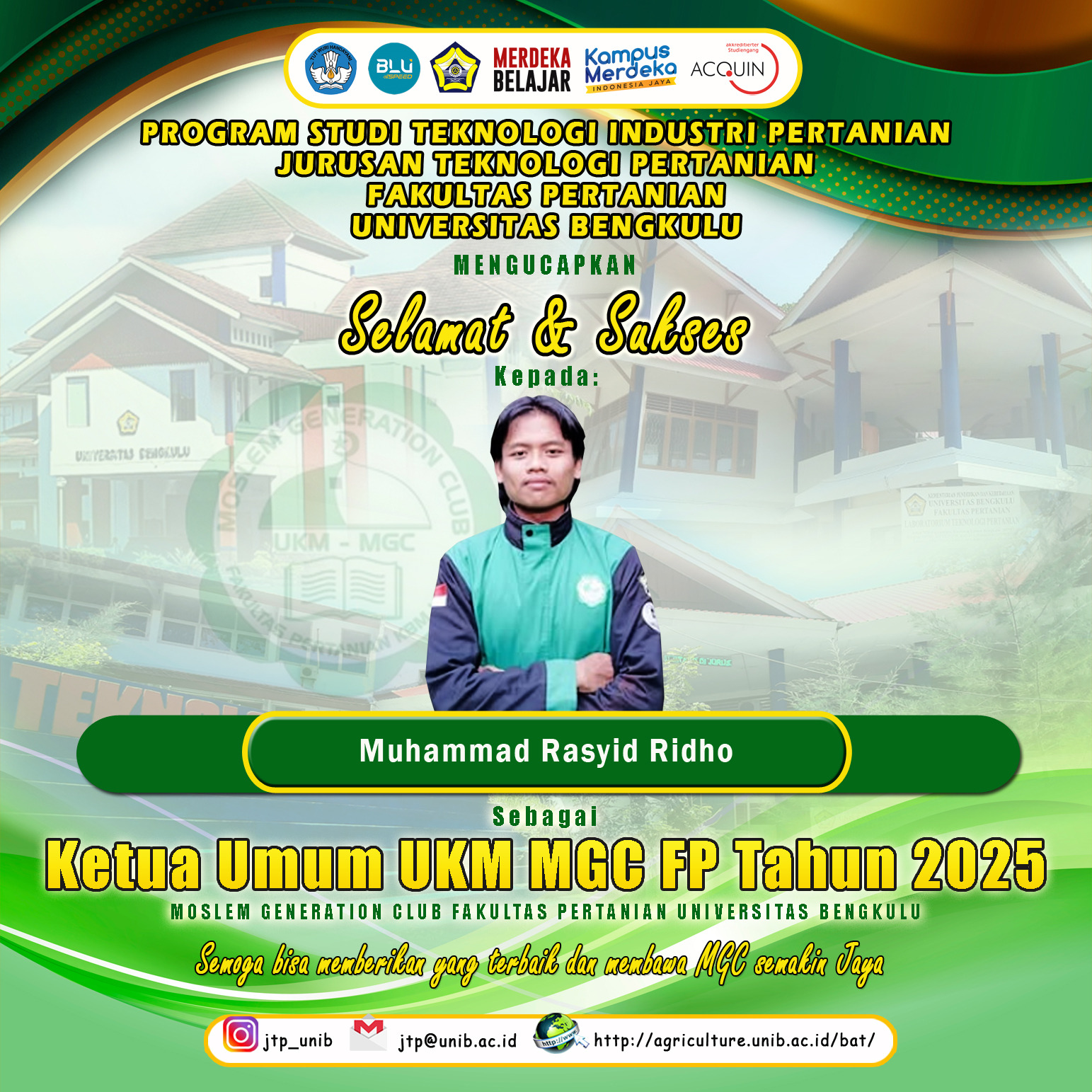 Muhammad Rasyid Ridho Elected as Chairman of UKM MGC FP in 2025 Muhammad Rasyid Ridho Elected as Chairman of UKM MGC FP in 2025