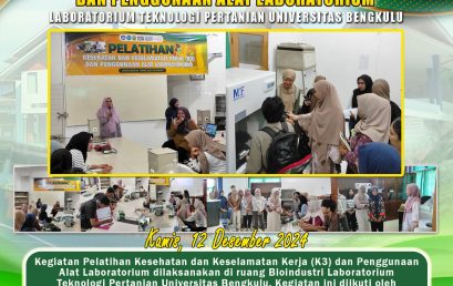 The Agricultural Technology Laboratory of the University of Bengkulu Holds Occupational Health and Safety Training and the Use of Laboratory Equipment 2024