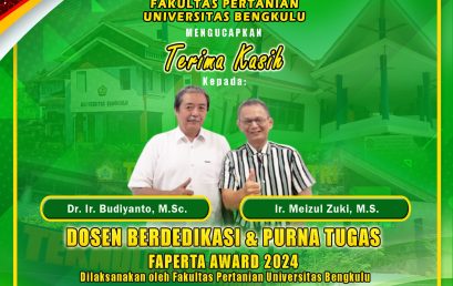Budiyanto and Meizul Zuki, Dedicated Lecturers of the Faculty of Agriculture who Retire in 2024