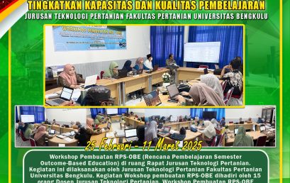 Improving Learning Capacity and Quality, Department of Agricultural Technology Holds Workshop on Making Outcome-Based Education (OBE) RPS