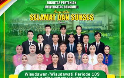 University of Bengkulu Holds Graduation Period 109, Agricultural Industrial Technology Study Program Adds 22 Best Graduates