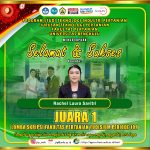 Rachel Laura Savitri, a student of the Department of Agricultural Technology, won 1st place in the 109th Period of the Faculty of Agriculture Thesis Competition