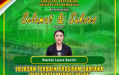 Rachel Laura Savitri, a Student from the Department of Agricultural Technology, Become the Best Graduates of the Undergraduate Program at the Yudisium Period 109 of the Faculty of Agriculture