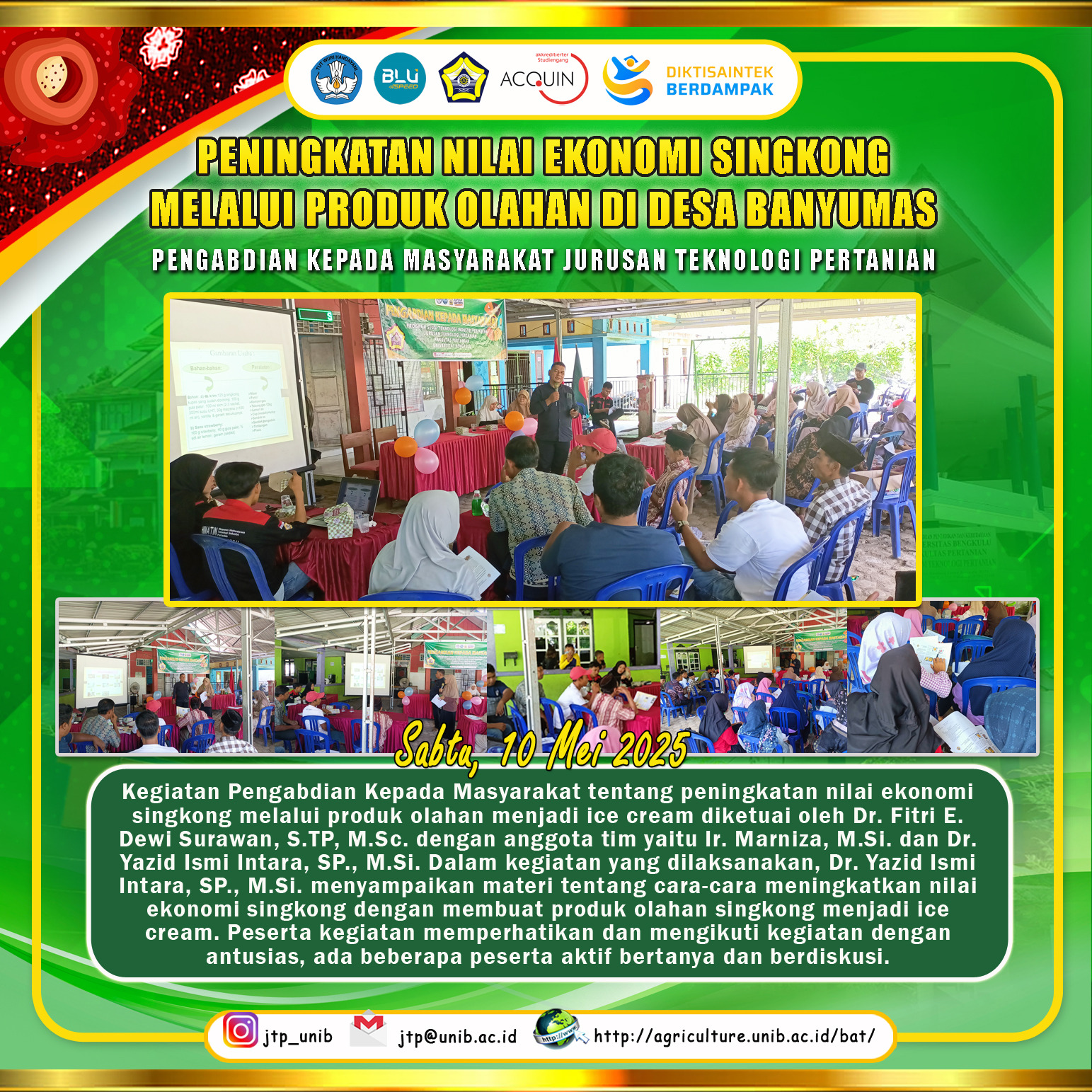 Increasing the Economic Value of Cassava Through Processed Products in Banyumas Village, Kerkap District, North Bengkulu Increasing the Economic Value of Cassava Through Processed Products in Banyumas Village, Kerkap District, North Bengkulu