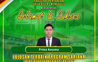 Prima Kusuma, a Student from the Department of Agricultural Technology, Become the Best Graduates of the Undergraduate Program at the Yudisium Period 110 of the Faculty of Agriculture