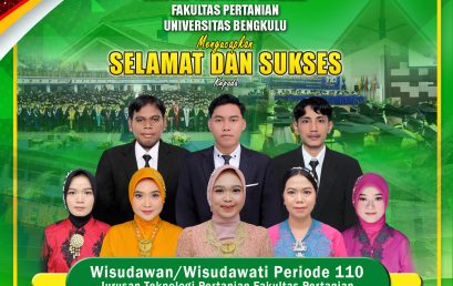 University of Bengkulu Holds Graduation Period 110, Agricultural Industrial Technology Study Program Adds 8 Best Graduates