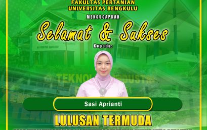 Sasi Aprianti, a student of the Department of Agricultural Technology became the Youngest Graduate at the Yudisium of the Faculty of Agriculture for the 111th Period