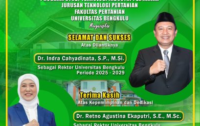 Dr. Indra Cahyadinata, S.P., M.Si. as the Rector of the University of Bengkulu for the period 2025 – 2029 was officially inaugurated