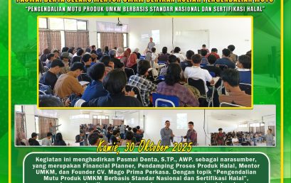 Implementation of Teaching Practitioners in Quality Control Courses, Pasmai Denta Conveys the Implementation of the Quality Assurance System and Halal Certification in the Food Industry