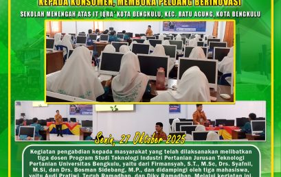 Team of Lecturers and Students of Agricultural Industrial Technology Socialize Agricultural Technology from Plantations to Consumers at SMA IT Iqra’ Bengkulu City