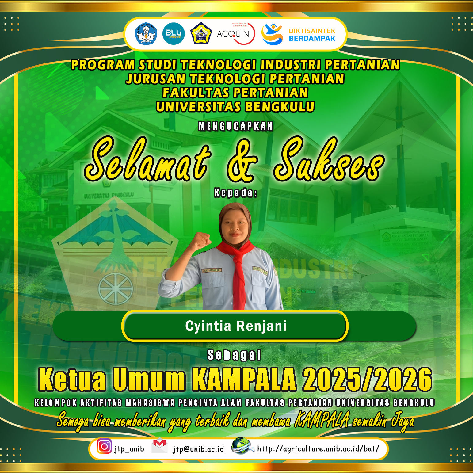 Cyintia Renjani Elected as Chairperson of KAMPALA in 2025/2026 Cyintia Renjani Elected as Chairperson of KAMPALA in 2025/2026