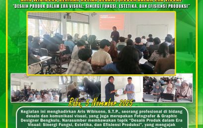Strengthening Student Competence in Product Design Based on Function, Aesthetics, and Production Efficiency, Aris Wibisono Gives a Product Design Lecture in the Visual Era