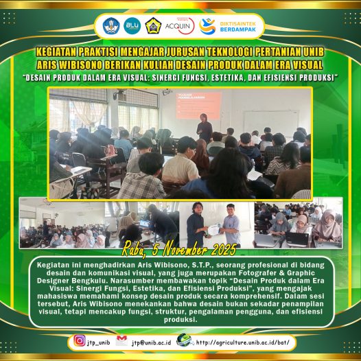 Strengthening Student Competence in Product Design Based on Function, Aesthetics, and Production Efficiency, Aris Wibisono Gives a Product Design Lecture in the Visual Era
