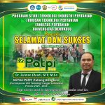 Dr. Zulman Efendi, STP, M.Sc., Lecturer of the Department of Agricultural Technology, University of Bengkulu Officially inaugurated as the Chairman of PATPI Bengkulu Branch for the 2025 – 2029 Period