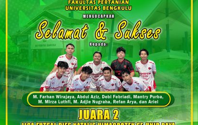 Student Futsal Team of the Department of Agricultural Technology won 2nd place in the HIMAGROTEK Anniversary Futsal League at the University of Bengkulu