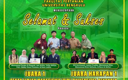 Students of the Department of Agricultural Technology Won 1st Place and 1st Place in the 2025 University of Bengkulu Student Scientific Week