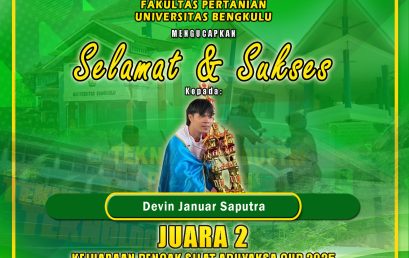 Devin Januar Saputra, a Student Majoring in Agricultural Technology, Won 2nd Place in the 2025 ADHYAKSA CUP Pencak Silat Championship in North Bengkulu