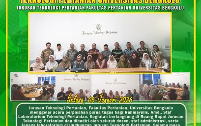 Farewell Retired Rahmayulis, Amd., Staff of the Agricultural Technology Laboratory, University of Bengkulu