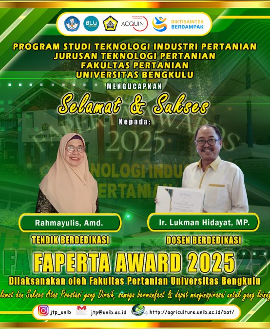 Ir. Lukman Hidayat, MP., Dedicated Lecturer and Rahmayulis, Amd., Dedicated Staff of the Faculty of Agriculture FAPERTA Award who Retired in 2025