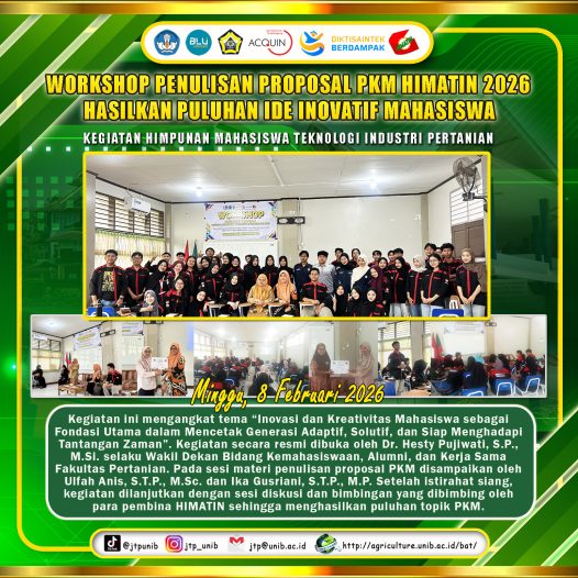 PKM HIMATIN 2026 Proposal Writing Workshop Activities, Producing Dozens of Innovative Ideas for Students of the Department of Agricultural Technology