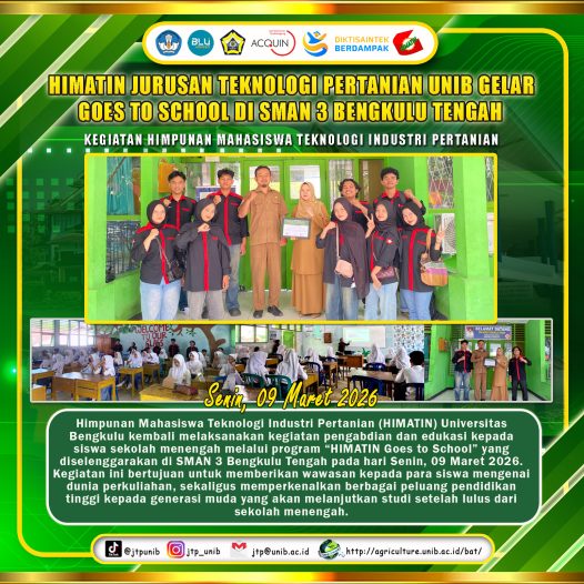 HIMATIN Department of Agricultural Technology, University of Bengkulu Holds Goes to School at SMAN 3 Central Bengkulu