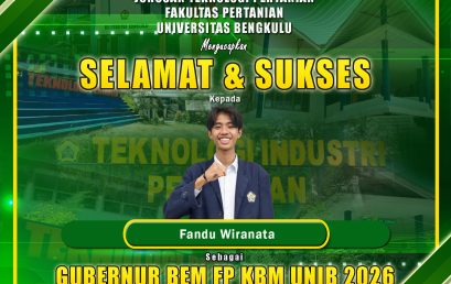 Fandu Wiranata Elected as Governor of BEM Faculty of Agriculture, University of Bengkulu 2026