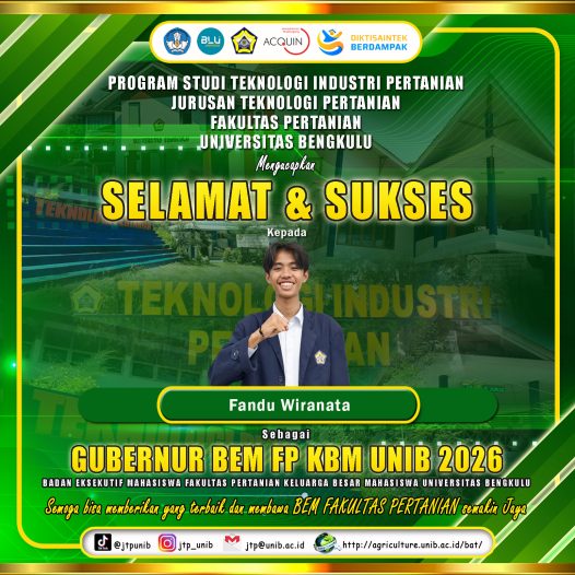 Fandu Wiranata Elected as Governor of BEM Faculty of Agriculture, University of Bengkulu 2026