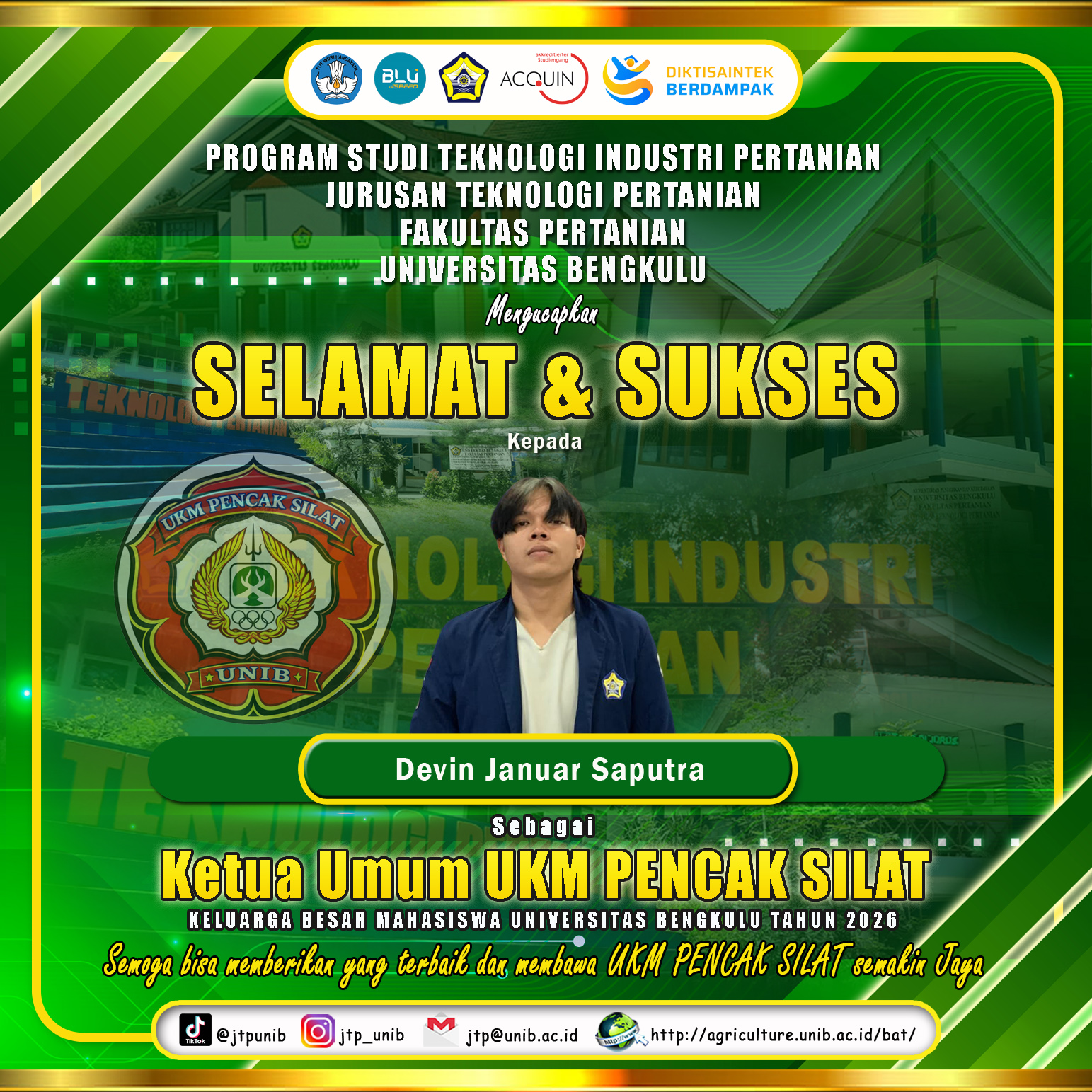 Devin Januar Saputra was elected as the General Chairman of UKM PENCAK SILAT KBM UNIB in 2026 Devin Januar Saputra was elected as the General Chairman of UKM PENCAK SILAT KBM UNIB in 2026