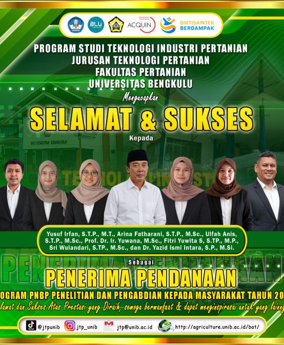 Lecturer of Agricultural Industrial Technology at the University of Bengkulu Passes PNBP Funding for Research and Community Service in 2026