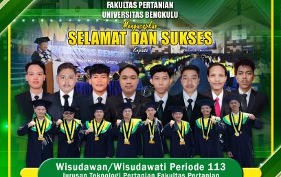 University of Bengkulu Holds Graduation for Period 113, Agricultural Industrial Technology Study Program Adds 8 Best Graduates