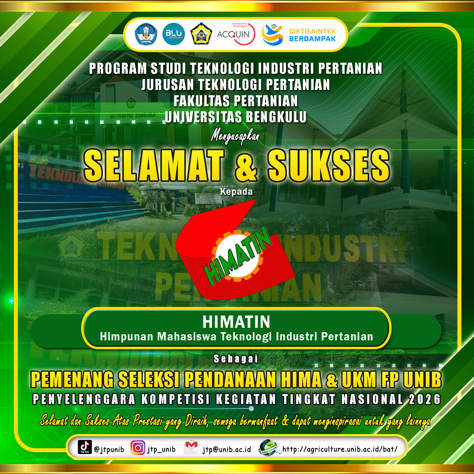 HIMATIN Again Achieves, Becomes the Winner in the 2026 HIMA and UKM FP UNIB Funding Selection HIMATIN Again Achieves, Becomes the Winner in the 2026 HIMA and UKM FP UNIB Funding Selection