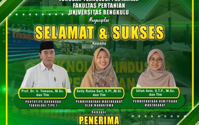 UNIB Agricultural Industrial Technology Lecturer Receives DPPM and Downstream Funding 2026, Strengthening Downstream Agroindustry Innovation