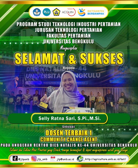 Selly Ratna Sari Won the Best Lecturer Award I in the Community Change Agent Category at the 44th Anniversary Rector Award UNIB