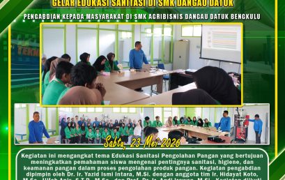Increasing Food Safety Awareness, UNIB TIP Lecturer Holds Sanitation Education at SMK Dangau Datuk