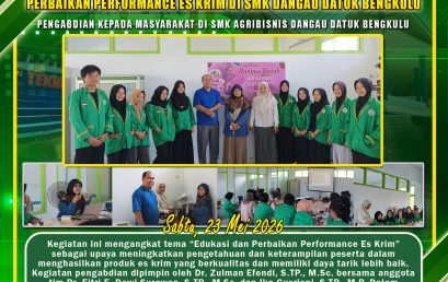 UNIB TIP Lecturer Assists Education and Improvement of Ice Cream Performance at SMK Dangau Datuk Bengkulu