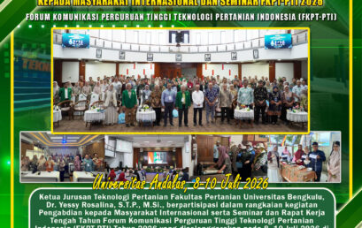 Department of Agricultural Technology, University of Bengkulu Participates in International Community Service and FKPT-PTI Seminar 2026