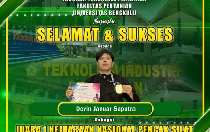 Devin Januar Saputra, Agricultural Technology Student of UNIB Won 1st Place in the National Pencak Silat Championship of the Rector III Cup of Bina Darma University
