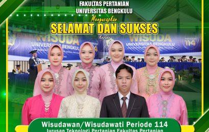 University of Bengkulu Holds Graduation for Period 114, Agricultural Industry Technology Study Program Adds 8 Best Graduates