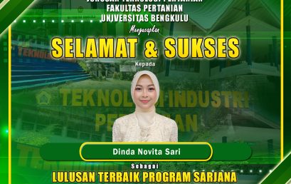 Dinda Novita Sari, a student majoring in Agricultural Technology Becomes the Best Graduate of the Undergraduate Program at the Judiciary for the 114th Period of the Faculty of Agriculture