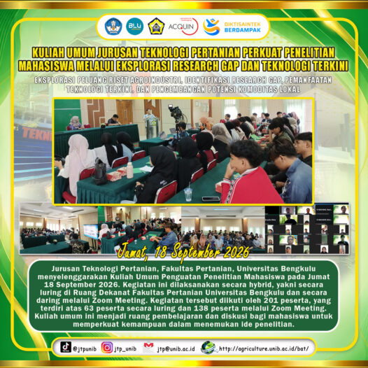 Public Lecture of the Department of Agricultural Technology Strengthens Student Research through Exploration of Research Gaps and Latest Technologies