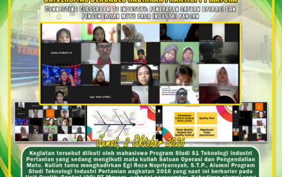 Guest Lecture of the S1 Agricultural Industrial Technology Study Program, University of Bengkulu Presents PT Mayora Practitioners