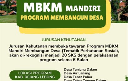 The Forestry Department offers MBKM MANDIRI, Program Membangun Desa.
