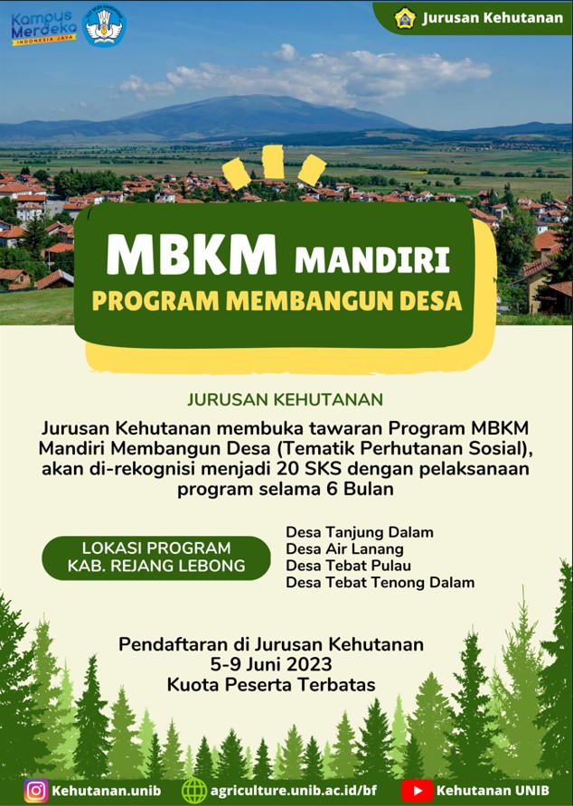The Forestry Department offers MBKM MANDIRI, Program Membangun Desa.