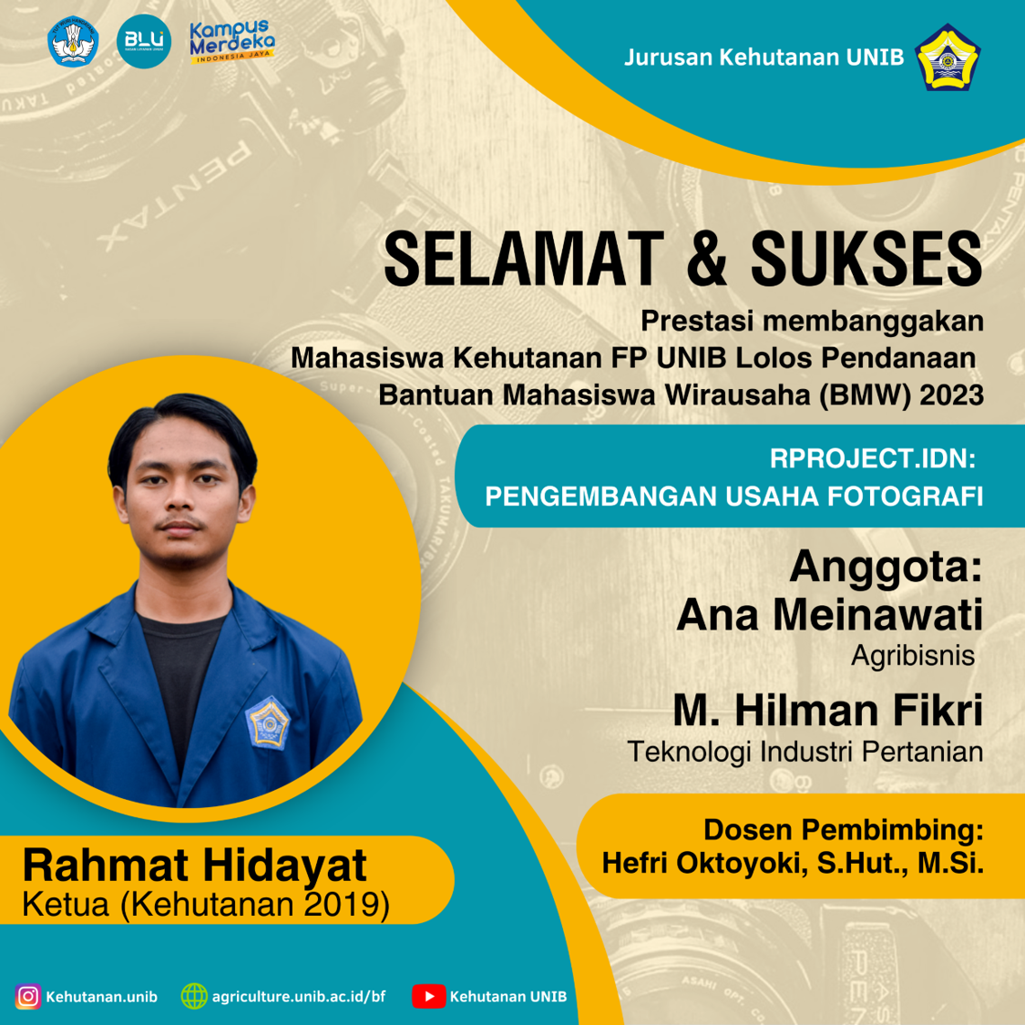 Forestry Students of FP UNIB have won the 2023 Bantuan Mahasiswa Wirausaha (BMW).