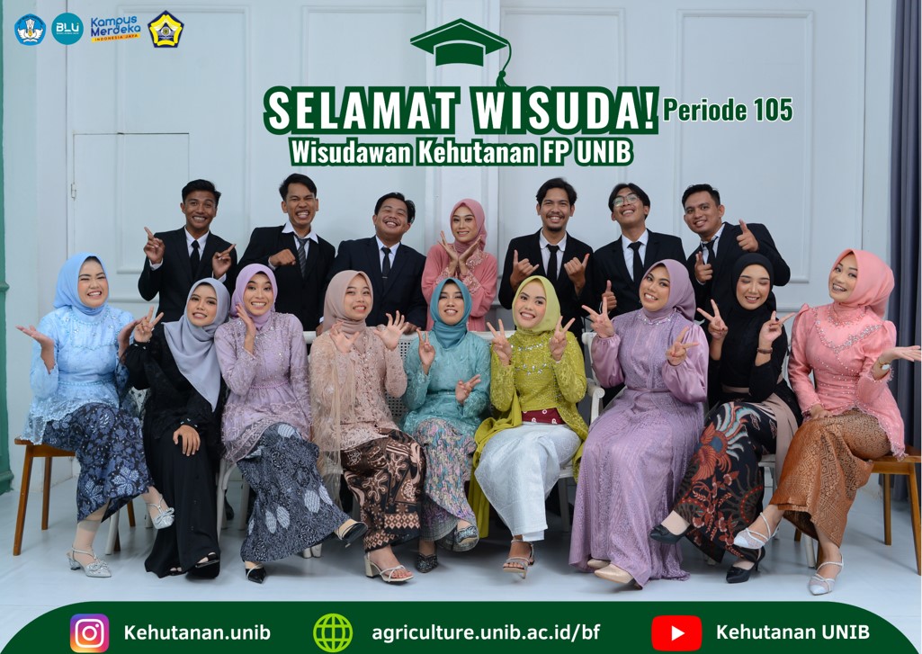 18 Forestry Department graduates were awarded degrees at the UNIB GSG Building. 18 Forestry Department graduates were awarded degrees at the UNIB GSG Building.