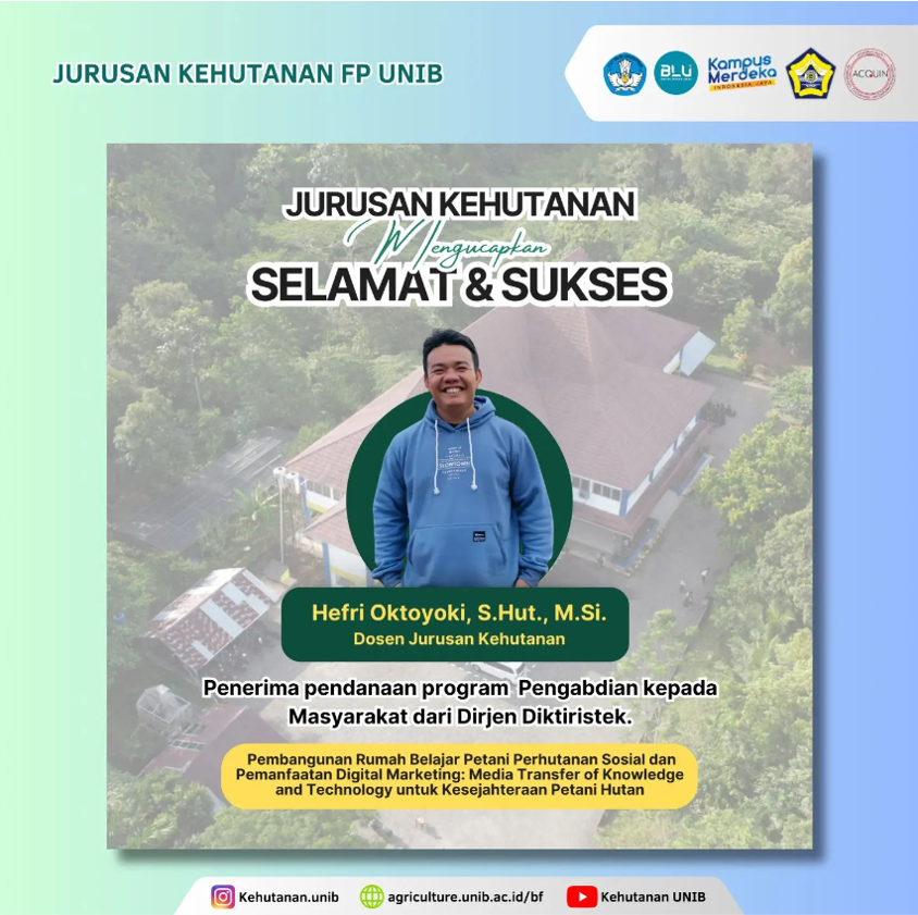 The Lecturer of Forestry Department Secures Community Service Program Funding from Dirjen Diktiristek The Lecturer of Forestry Department Secures Community Service Program Funding from Dirjen Diktiristek